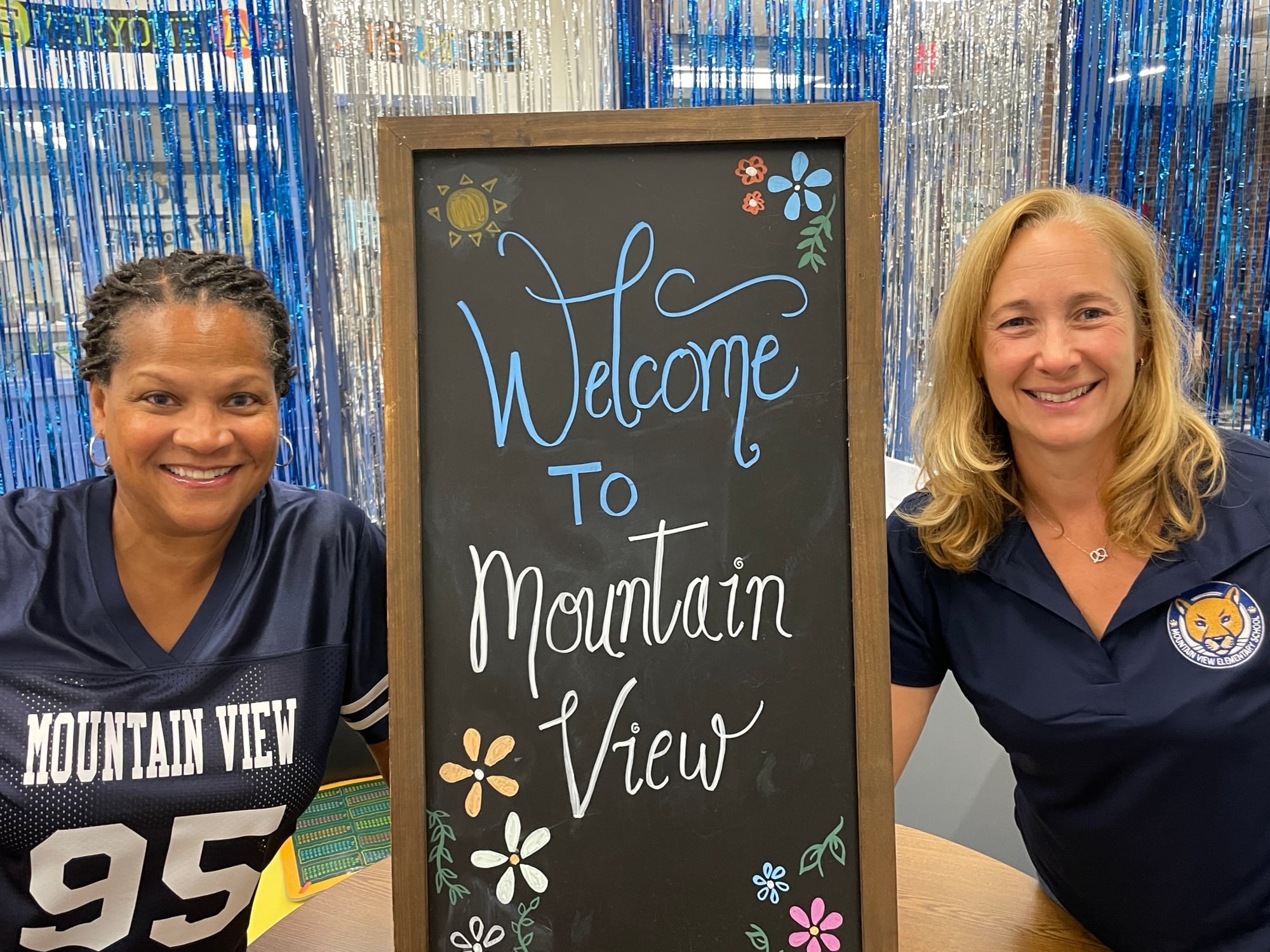 Principal, Ms. Harrison (left) and assistant principal, Mrs. Jensen (right)