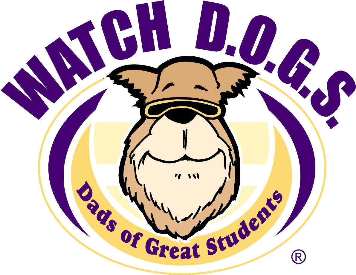 Dog with sunglasses that says Watch Dogs, Dads of Great Students