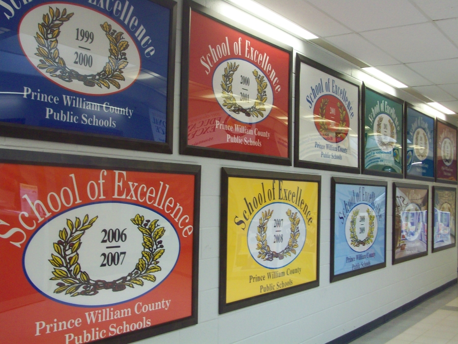 School of Excellence Banners in Hallway of Mountain View Elementary School